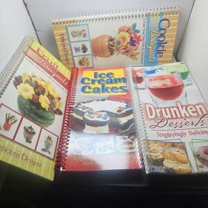 Assorted Dessert Recipe Spiral Cookbooks - Colorful Covers